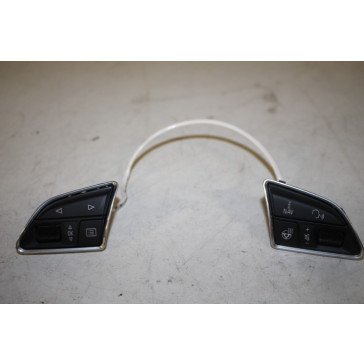 Set multifunctietoetsen zwart/chroom Audi A6, S6, RS6, A7, S7, RS7 Bj 11-heden