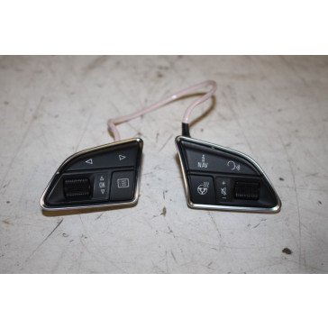 Set multifunctietoetsen zwart/chroom Audi A6, S6, RS6, A7, S7, RS7 Bj 11-18