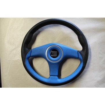 Sport Stuur Seat blauw/zwart leder 350mm