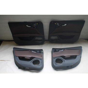 Set Portierbekleding leer zwart/nougatbruin Audi A7, S7, RS7 Bj 10-14