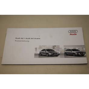 0562605 - 8K00052008 - Beknopte handleiding duitstalig Audi A4 Bj 08-12