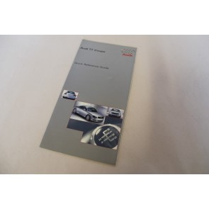 Beknopte handleiding engelstalig (USA) Audi TT Coupe Bj 98-06
