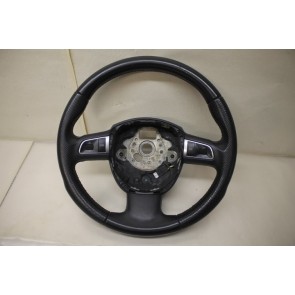 0572167 - 8T0419091AWUL - Multifunction sports steering wheel 3-spoke leather, black Audi A4, A5 Bj 08-12